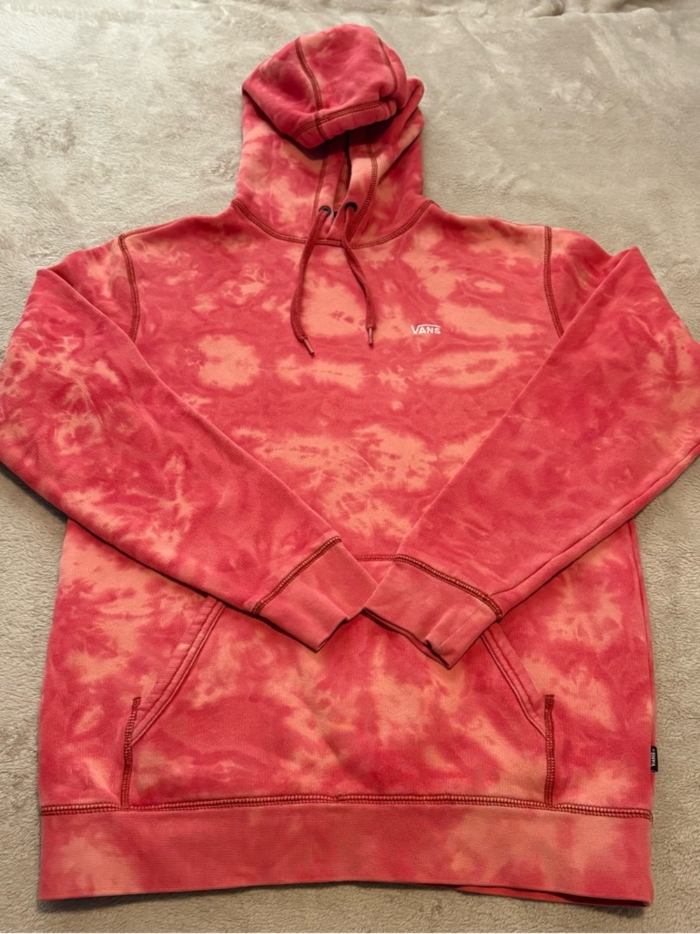 Vans Coral Pink ComfyCush Tie‑Dye Pullover Hoodie – Unisex S